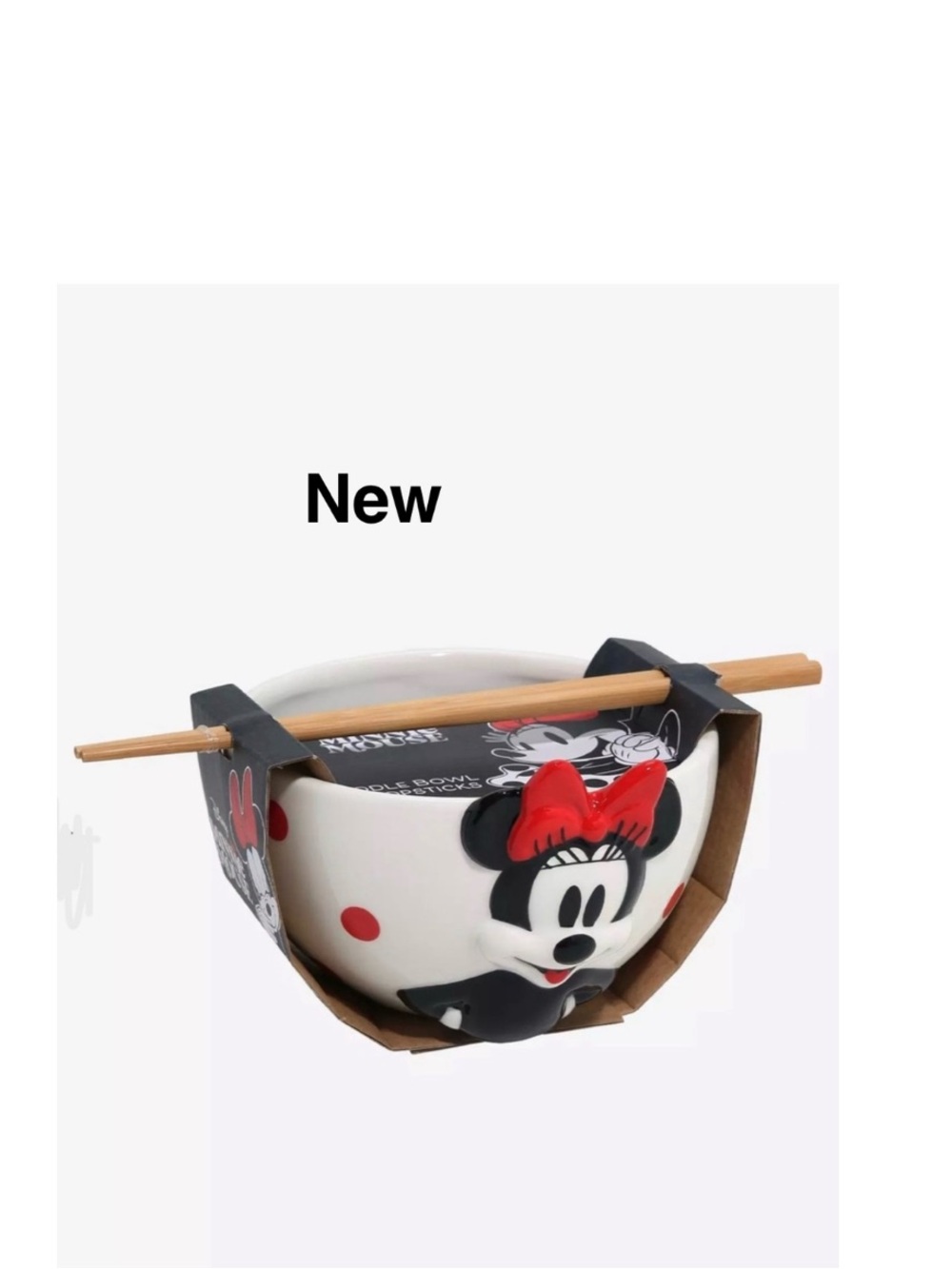 New Disney Minnie Mouse Polka Dot Ramen Bowl Set with tags ⭐️⭐️⭐️⭐️